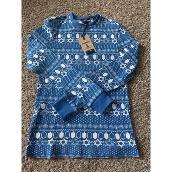 Chubbies The Funukkah Hanukkah Waffle Pajama Shirt Sleep Slim Fit Men’s Medium - Picture 1 of 8